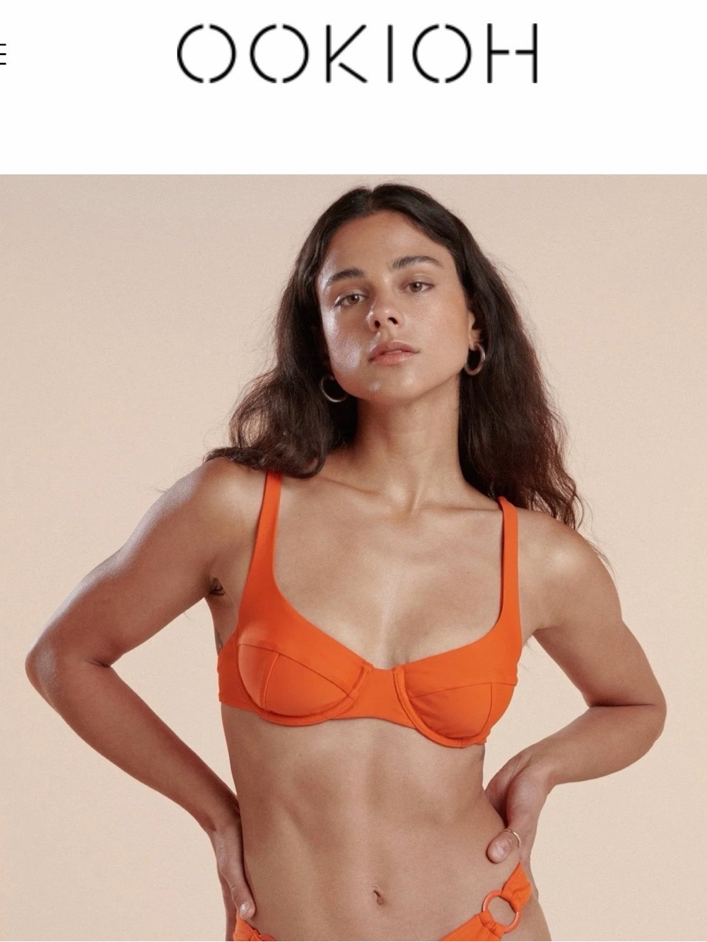OOKIOH Orange Bikini Top